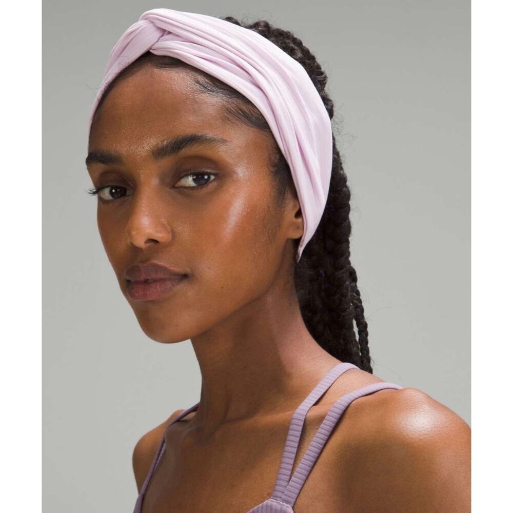 NEW Pink Lululemon Ribbed Nulu Twist-Front Headband in Strawberry Milkshake